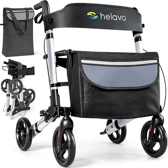 Helavo opvouwbare premium rollator - Lichtgewicht aluminium - Maximale mobiliteit binnen en buiten