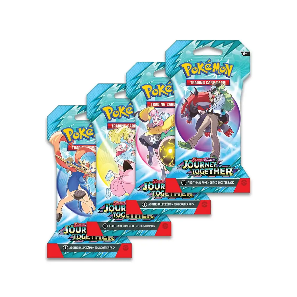 4 pakjes Pokémon TCG Journey Together Sleeved Booster — Nieuw
