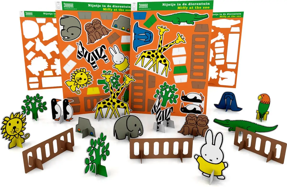 40 stuks Nijntje bouwplaat dierentuin. HOGE KORTING!!