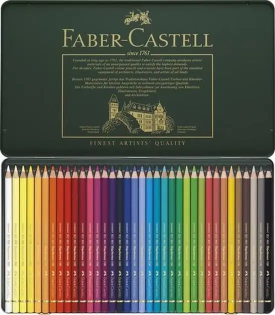 Faber-Castell Polychromos kleurpotloden 36 stuks in blik — Zeer goed