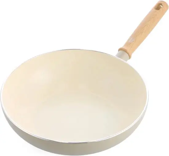 GreenChef Nordics keramische inductie wokpan 28cm/3.7L Crème — Zeer goed