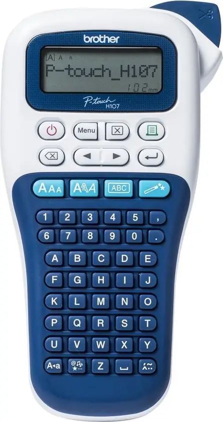 Labelprinter 3.5/6/9/12mm. TZ(e)-tape. - 177 symbolen Blauw/Wit — Zeer goed