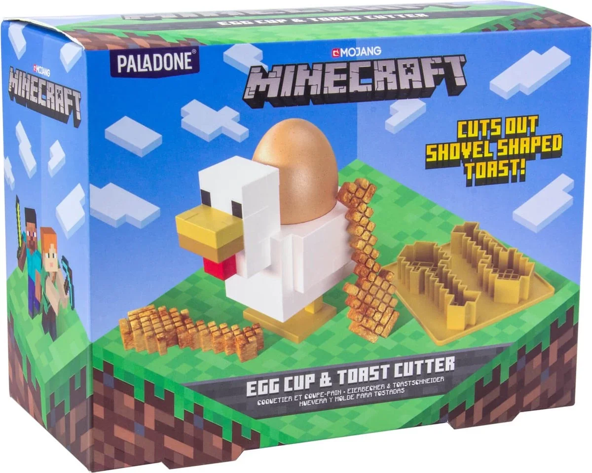 Minecraft Kip Eierdopje en Toastsnijder — Zeer goed