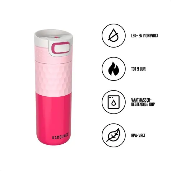 Kambukka Etna Grip Thermosbeker 500 ml Roze — Zeer goed