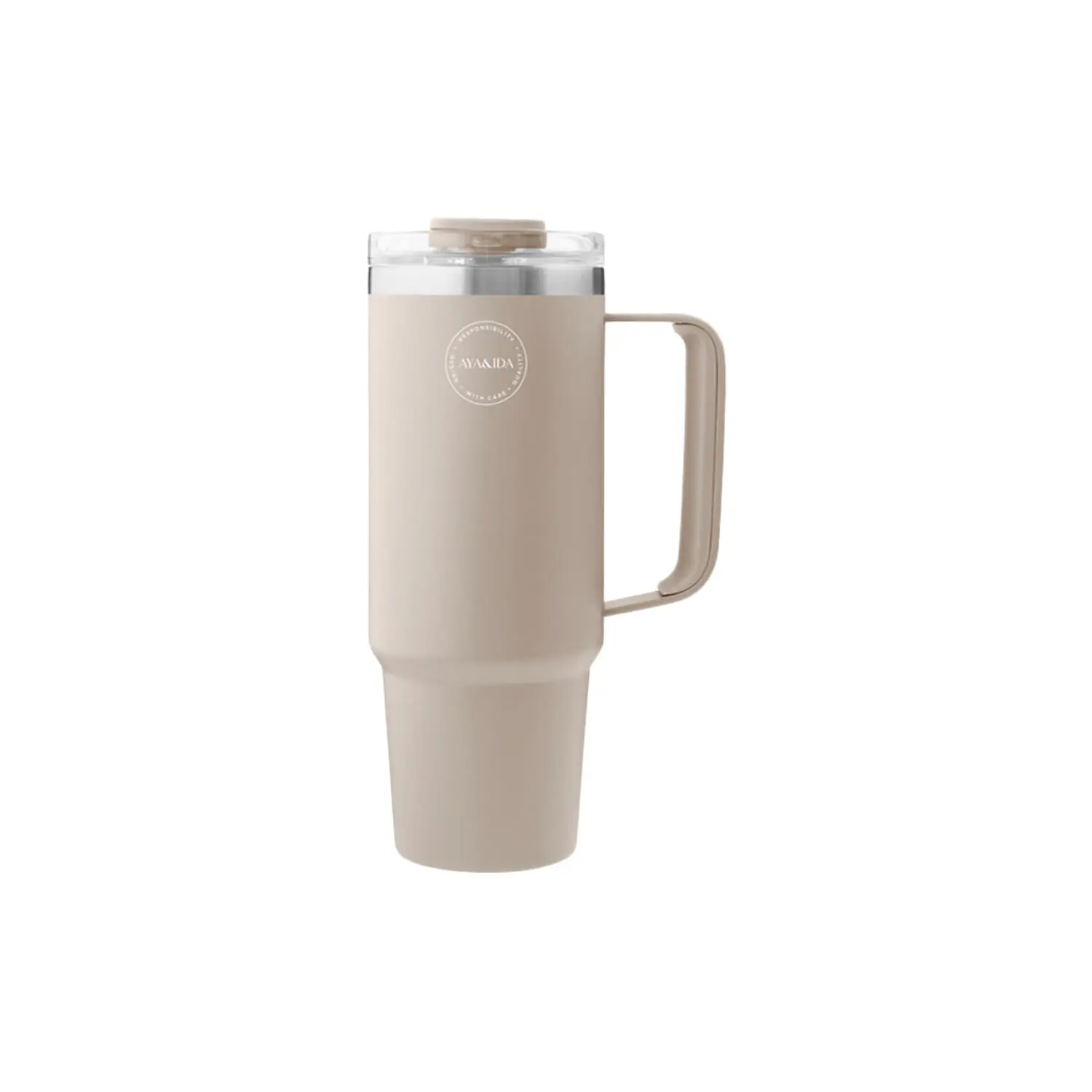 AYA&amp;IDA Thermocup with Straw 885ml Cream Beige — Zeer goed