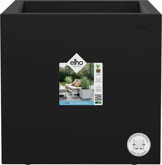 Elho Vivo Next Vierkant 30 Plantenbak Living Black — Zeer goed