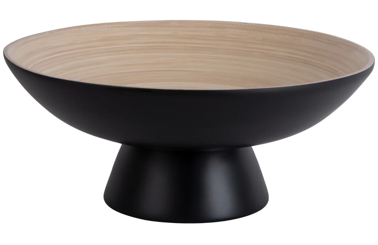 Present Time Schaal Fruit Bowl Puro Zwart Ø30cm Bamboe — Zeer goed