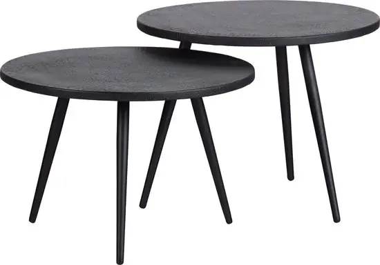 WOOOD Suze Bijzettafels zwart set van 2 — Nieuw