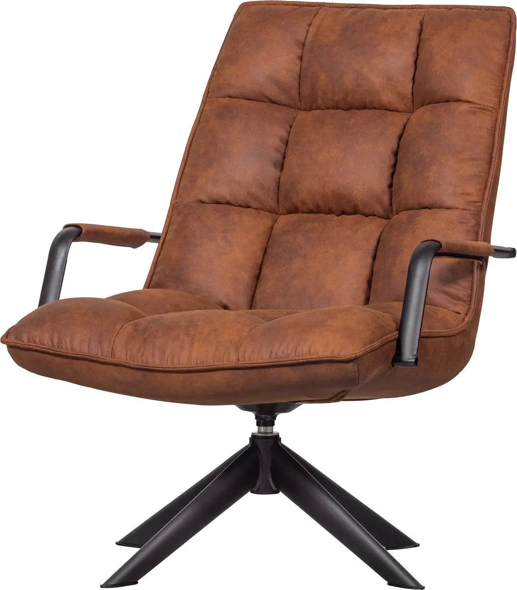 WOOOD Jouke Draaifauteuil Kunstleer Cognac — Zeer goed