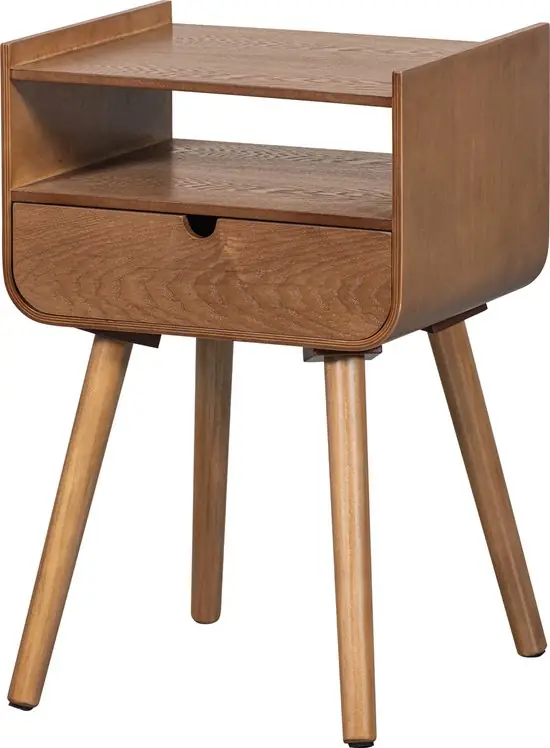 WOOOD Nils Nachtkastje/Bijzettafel - Hout - Naturel - 54x36x30 — Zeer goed