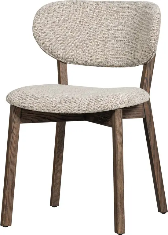 WOOOD Udar Eetkamerstoel Houte Frame - Polyester - Donkerbruin 82x51x60 — Zeer goed