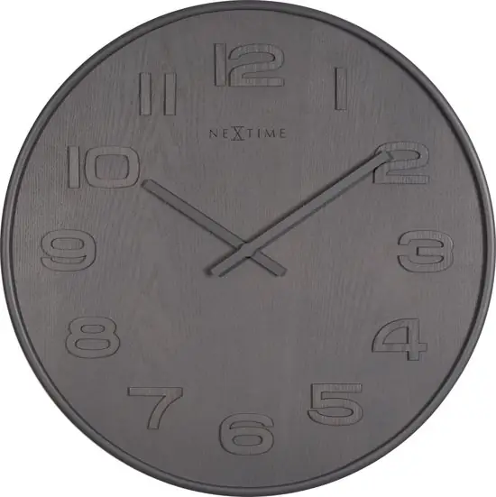 NeXtime Wood Wood Big Klok Rond Hout Ø53 cm Grijs/Wit — Zeer goed