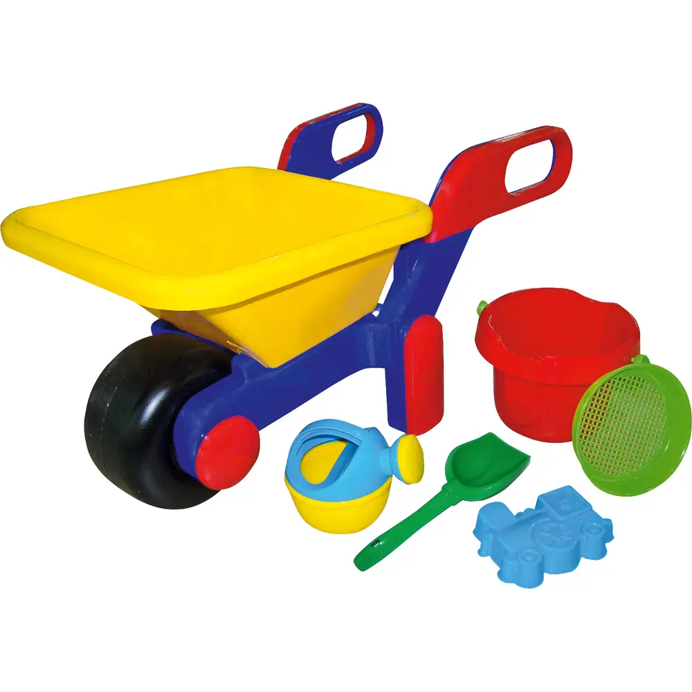 Kinder-kruiwagen met zandset, 5-delig.