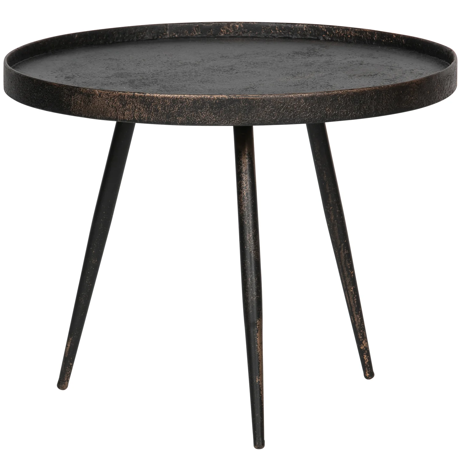 WOOOD Bounds bijzettafel L hout/metaal antique goud 44xø58 cm