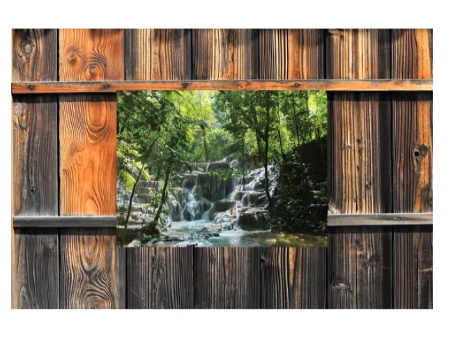 Customize-it - Waterval tredes 70x50cm Tuinschilderij