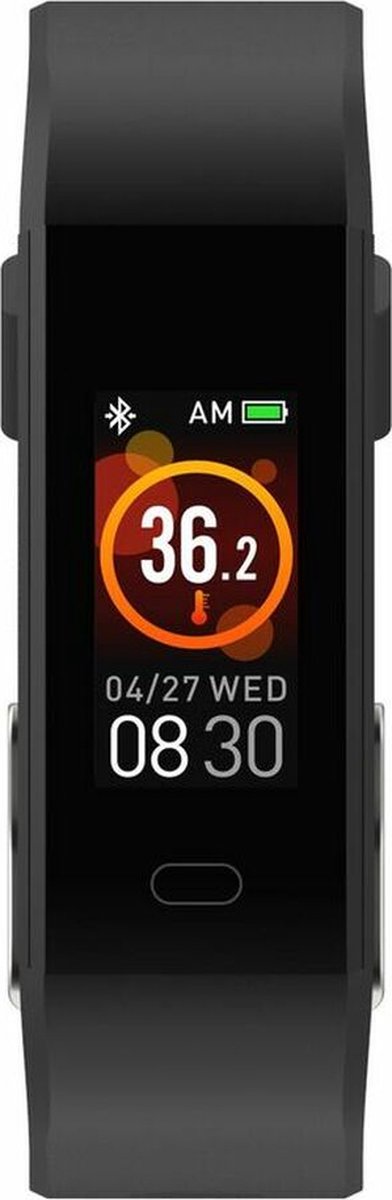 Dé allergoedkoopste Denver BFH-19 Activity tracker Fitnessband  Hartslagmeter Temperatuurmeter IP67 Waterproof Stappenteller Zwart  kopen?