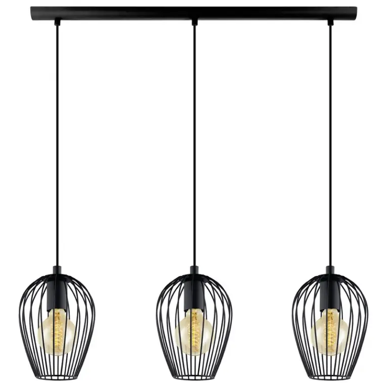 Eglo Hanglamp Newtown Staal Zwart | IP20 - Geschikt voor 3x E27 — Zeer goed