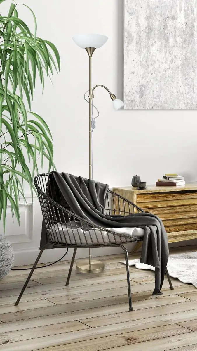 EGLOVloerlamp Grijs/Wit