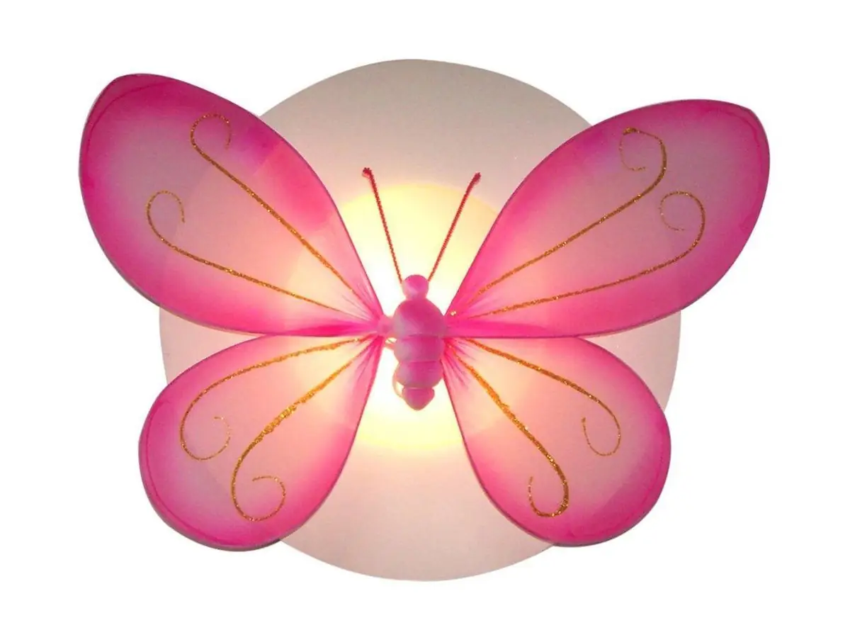 Funnylight LED kids lamp wit vlinder XL roze