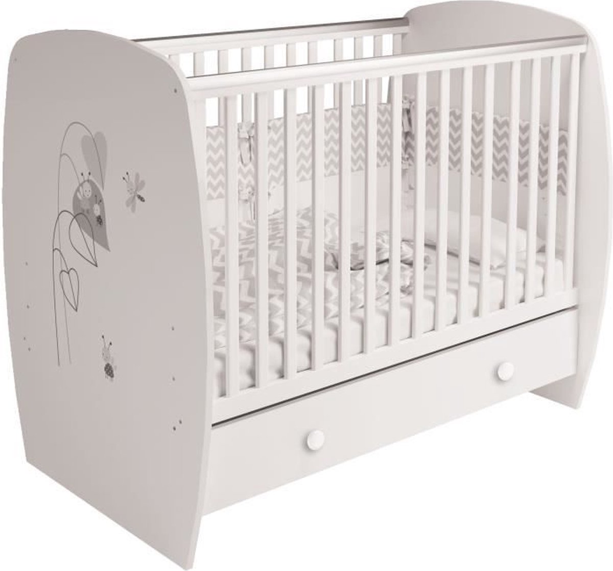 HOGE KORTING Kinderbed 120 x 60 met lade - Wit