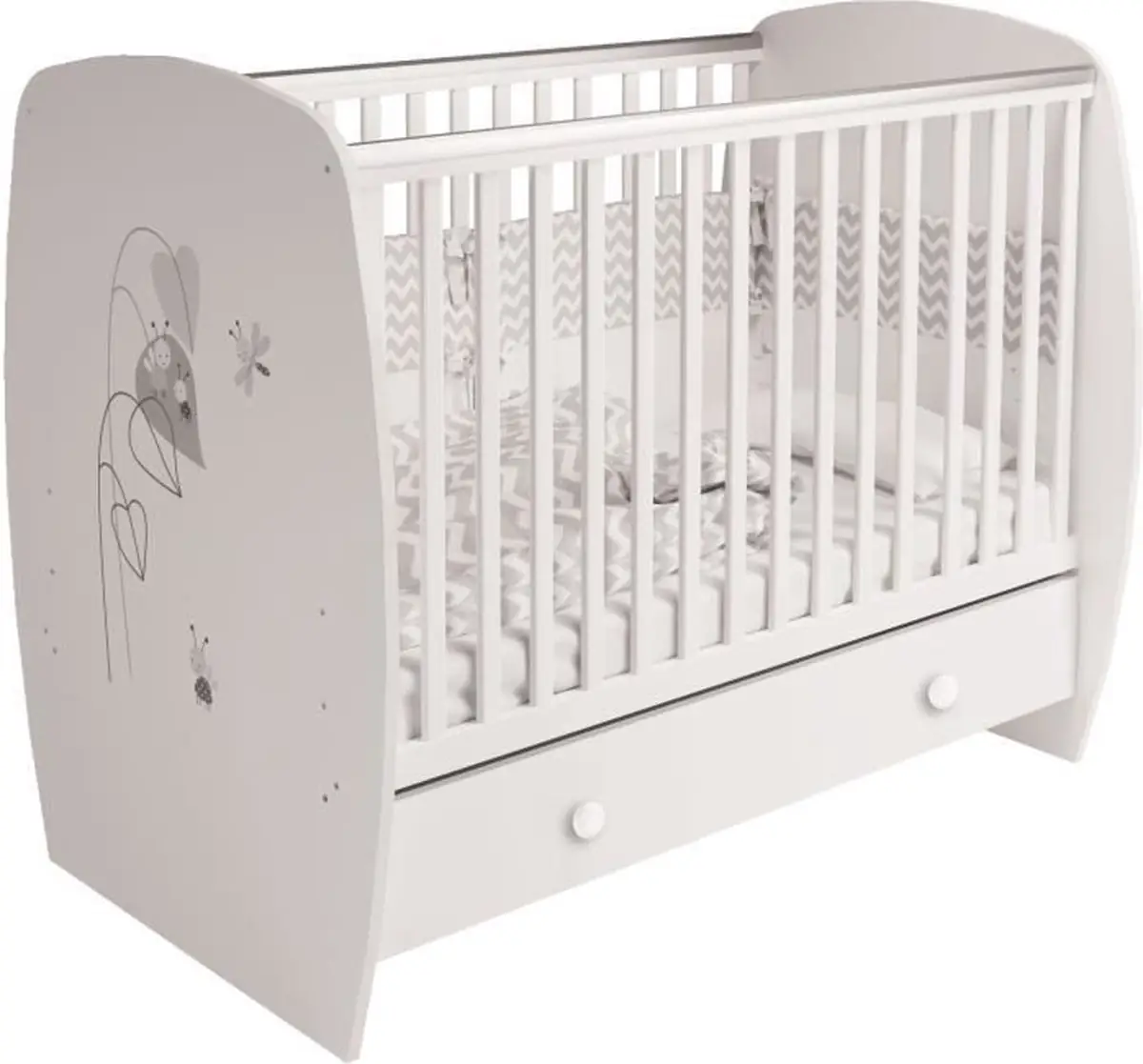 HOGE KORTING Kinderbed 120 x 60 met lade - Wit