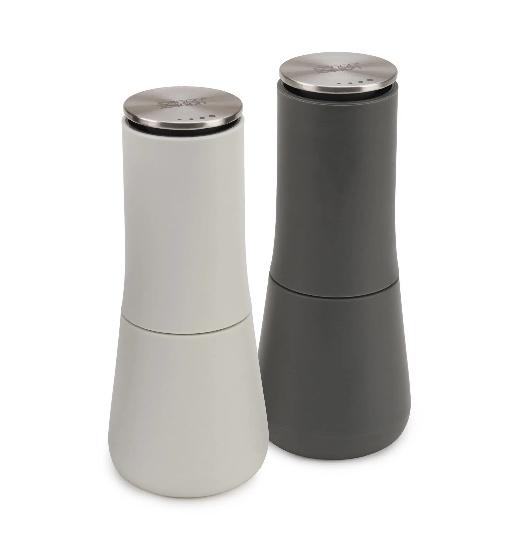 Joseph Joseph Milltop Zout- en Pepermolenset – Antiknoei Design – Instelbare maalgraad - Grijs – 2-delig — Zeer goed