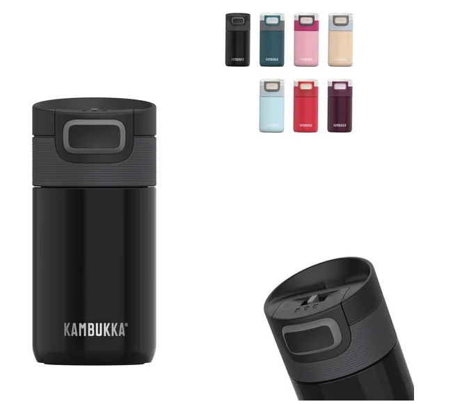 Kambukka Etna Thermosbeker 300 ml - Koffiebeker To Go - makkelijk reinigen - lekvrije Koffiebeker - Theebeker - Travel Mug - Zwart