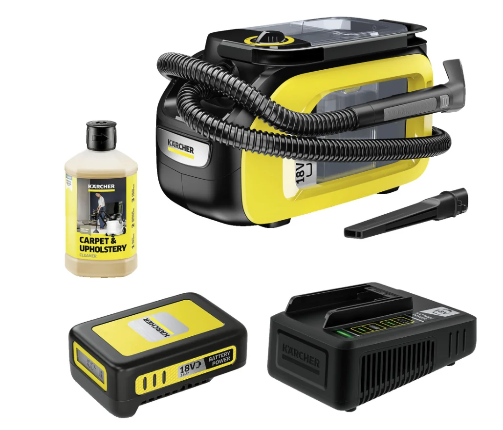 KÄRCHER SE 3-18 Compact Battery Set Tapijtreiniger Geel