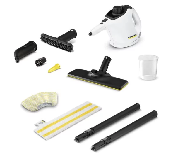 Kärcher stoomreiniger SC 1 EasyFix - Inclusief vloerreinigingsset EasyFix - 1.200 W - Opwarmtijd: 3min. - Gebruiksoppervlakte: 20 m² - Reservoir 200 ml - Microvezeldoeken