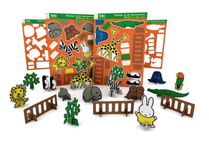 10 stuks - Nijntje bouwplaat dierentuin