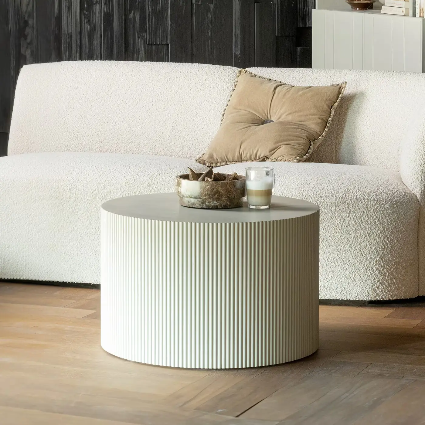 Ronde Bijzettafel Sanne 60cm, kleur Antique Beige