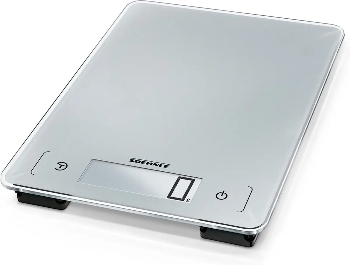 Soehnle keukenweegschaal Page Aqua Proof - digitaal - waterproof - 1 gram nauwkeurig - tot 10 kg - zilver