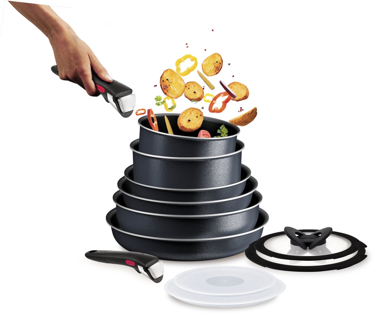 Tefal Ingenio Serenity, 11 Delige Pannenset, Anti Aanbakcoating Veilige Afneembare Handgrepen Stapelbaar Ruimtebesparend L827sb04 2370872009