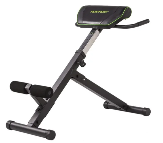 Tunturi CT40 - Fitnessbank - Buikspierbank - Rugtrainer - Hyperextensie bank - Roman chair - Kleur: zwart - Incl. gratis Tunturi Training app