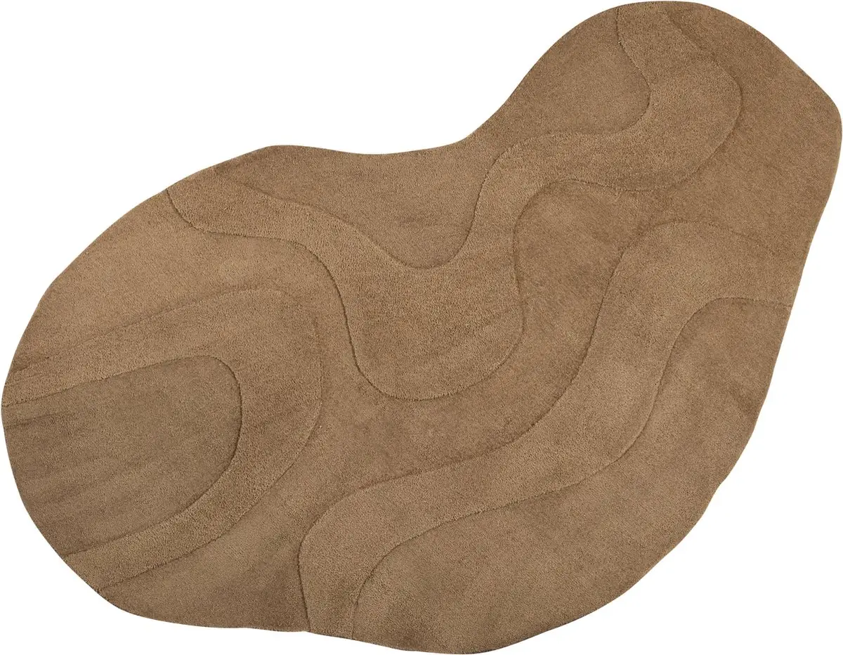 WOOOD Alya Vloerkleed - Geweven Stof - Bruin - 1x170x240 cm