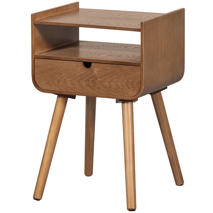 WOOOD bijzettafel Nils natural hout 36x30 cm