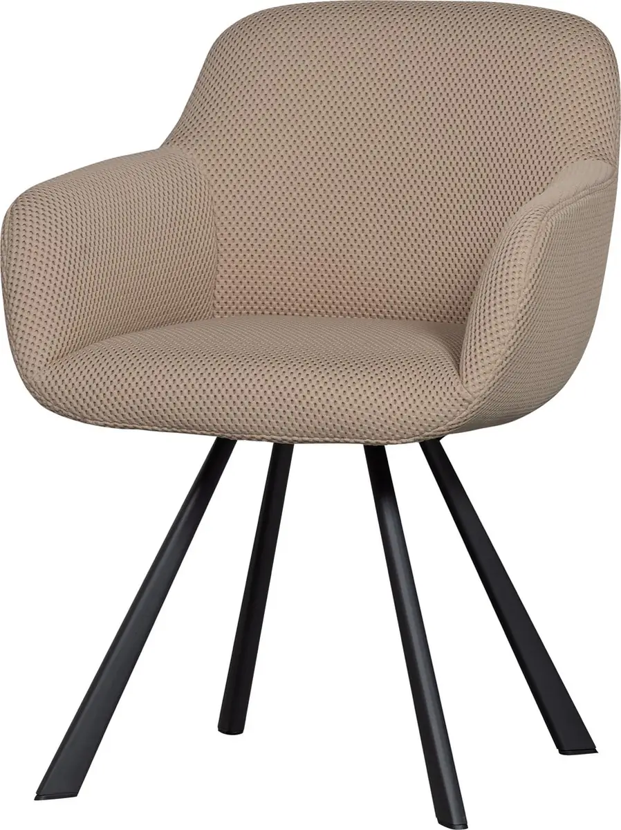 WOOOD Juno Eetkamerstoel - Mesh Stof - Naturel/Beige - 79x58x58 cm