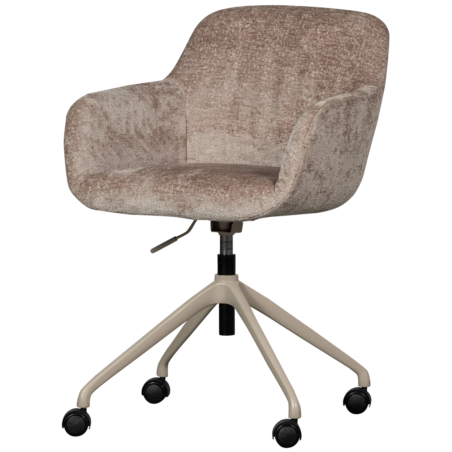 WOOOD Morros Bureaustoel - Chenille Stof - Taupe - 88x57x60 cm