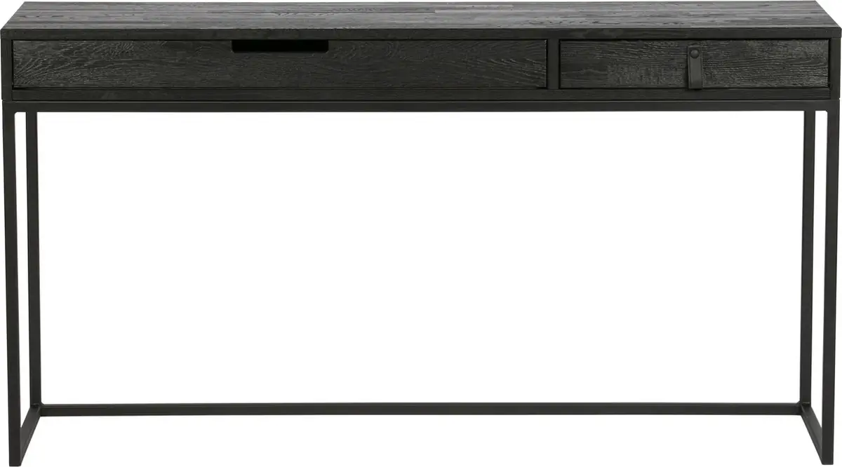 WOOOD Silas Bureau - Essenhout - Blacknight Zwart - 75x140x44 cm